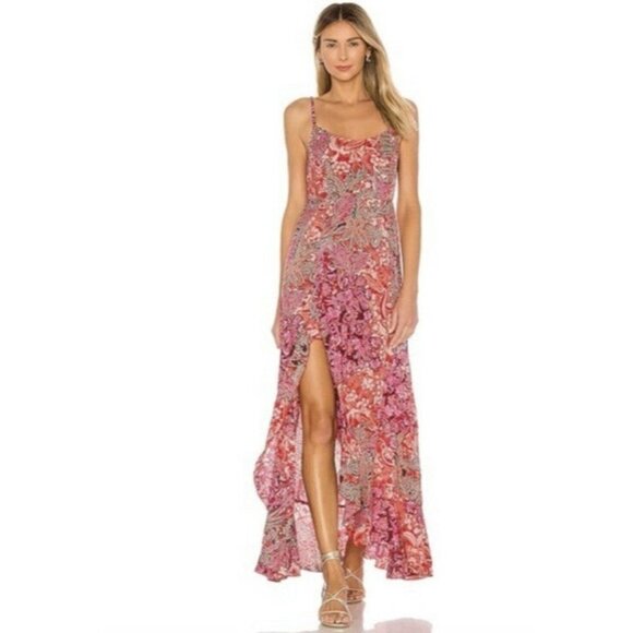 Free People Forever Yours Smocked Slip Dre Red S - Picture 3 of 5